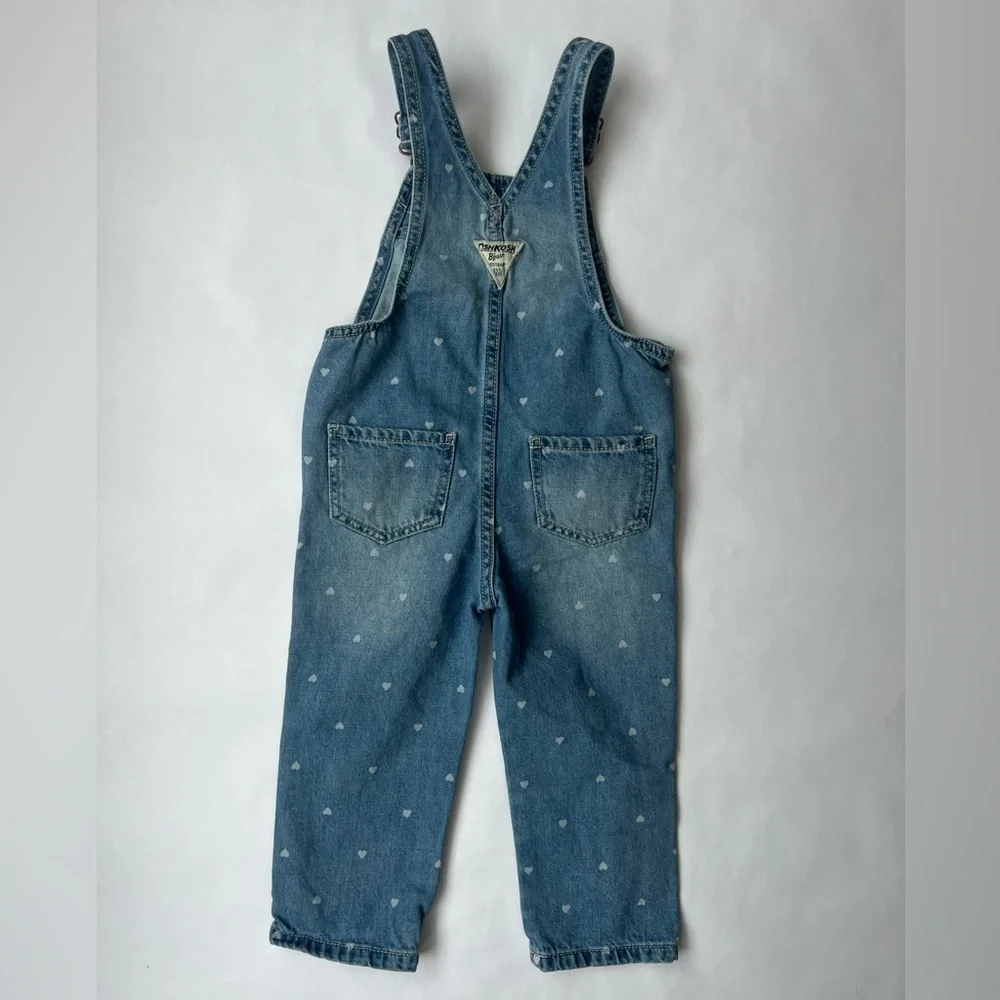 OshKosh Bgosh Heart Stamped Toddler Jean Overalls